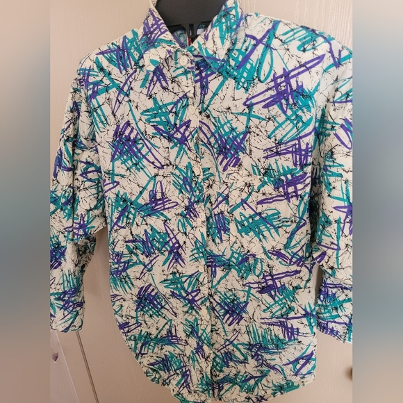 Vintage East River Clothing Co. Multicolor Button Down Top Mens Small - Picture 2 of 6